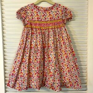 Mini Boden Floral Smocked Dress Size 5-6y